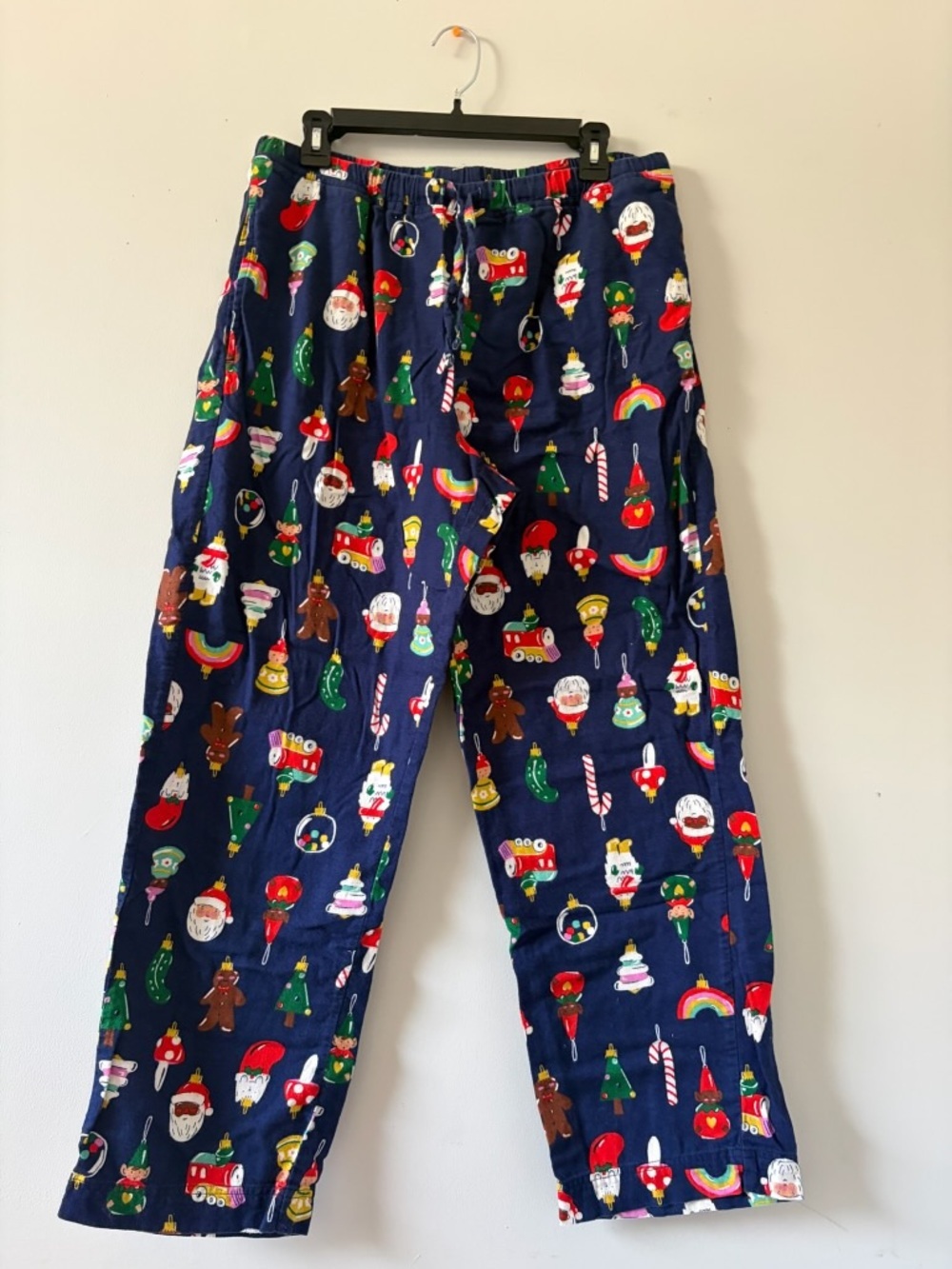 Navy Christmas Print Pajama Pants